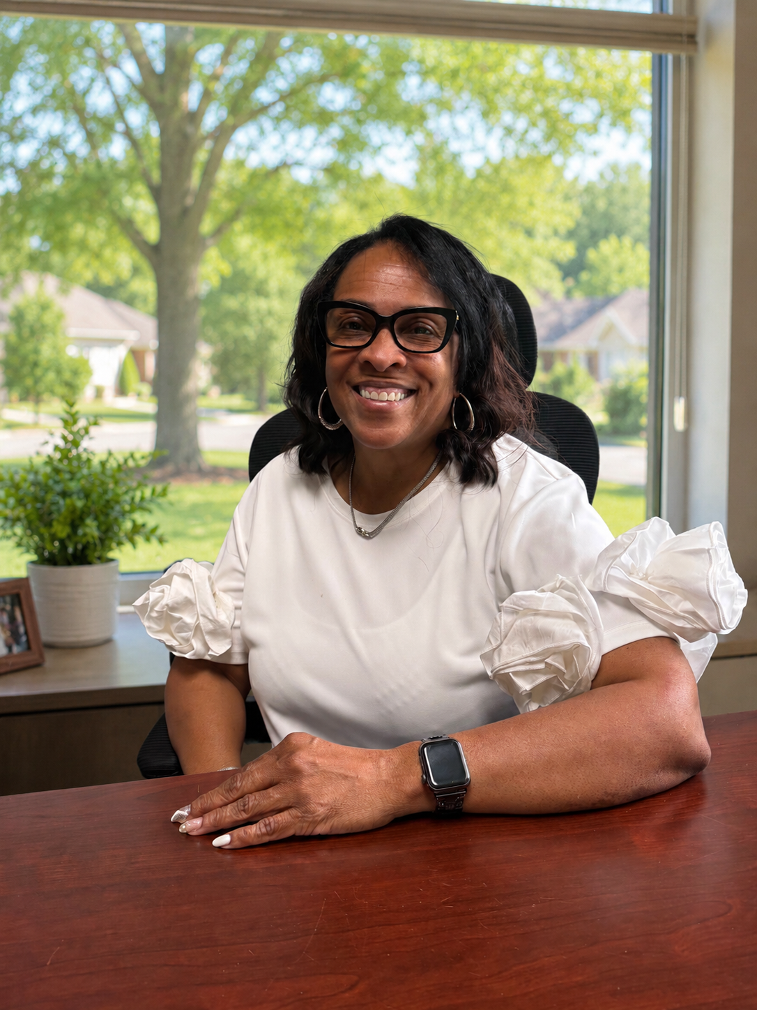 Lavon Sider at her desk
